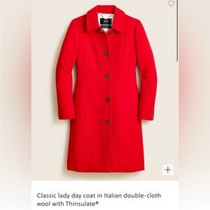 Classic Red J. Crew Lady Day Coat
